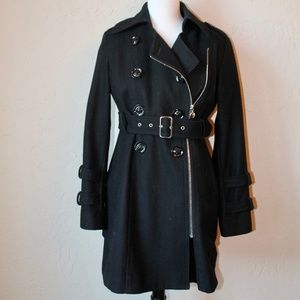 GUESS Belted Wool Winter Coat